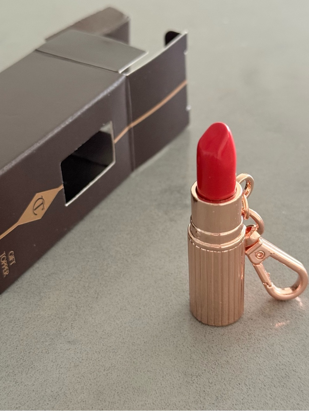 Charlotte Tilbury Lipstick Gift Topper Keychain Charm